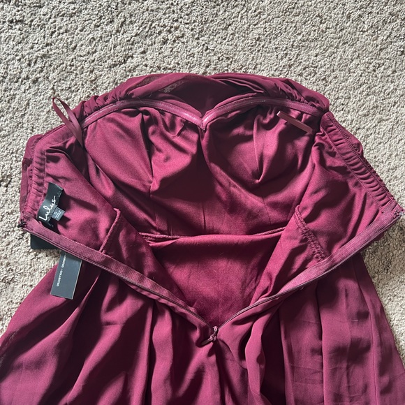 NWT LuLus Maroon Strapless Maxi Formal Dress - Picture 5 of 5